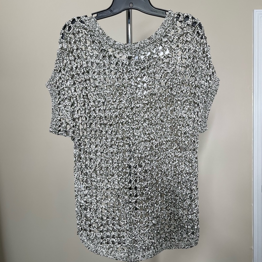 New York & Company Open Knit Blouse